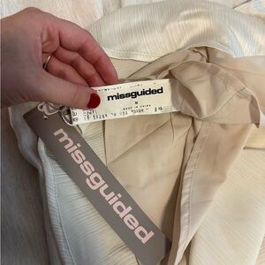 Missguided Beige Satin Blouse
